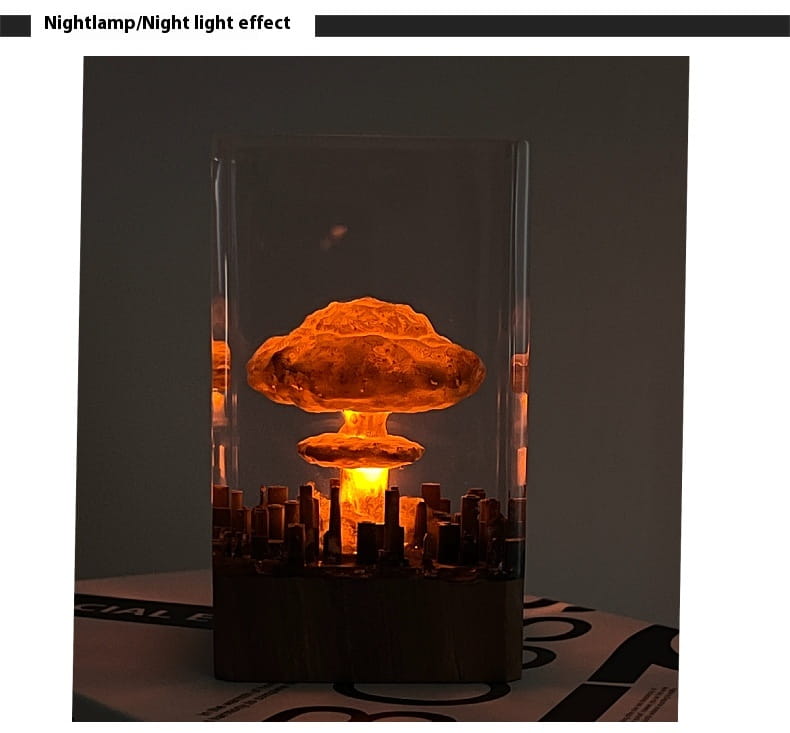 Night Lamp Decoration with Explosion Mushroom Resin Atomic Bomb Effect