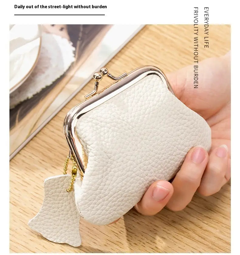 Sparán fíor na mban leathair le líneáil poileistir dath soladach