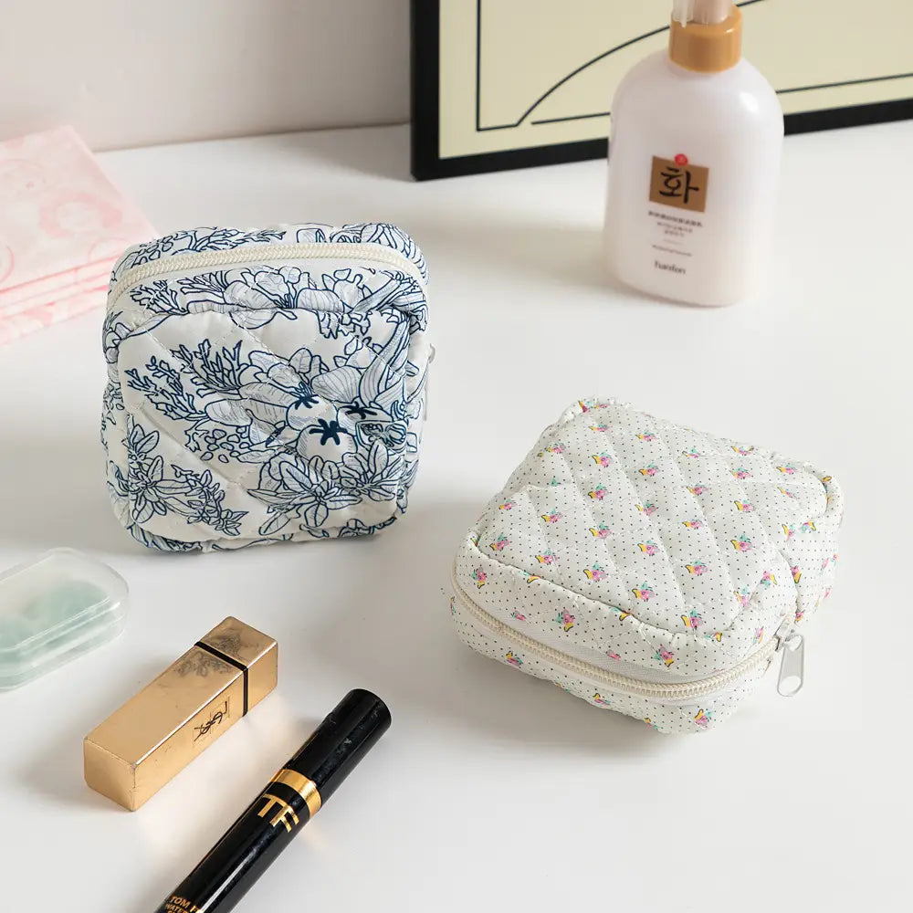 Small Flower Collection with Red on White Background