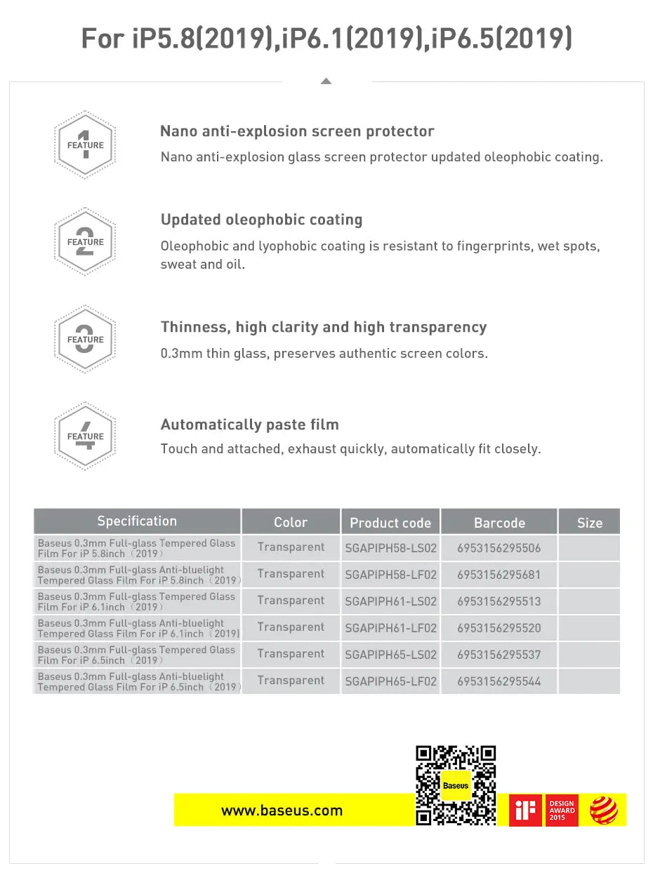 0.3mm All Glass Anti-Blue Light Tempered Film For IPX XS 11 Pro 5.8 Inches