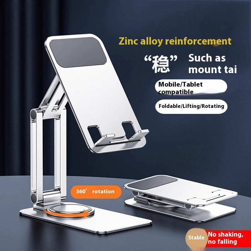 Metal Rotating Mobile Phone Stand with Aluminum Alloy Foldable Design