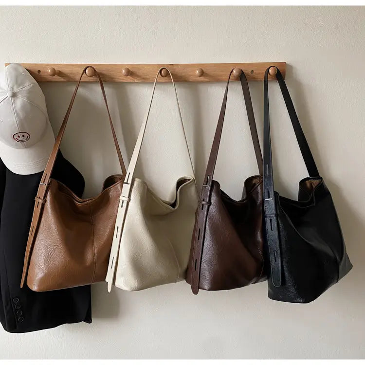 Sac d'emballage en cuir de simplicité urbaine PU Organisateur de voyage marron blanc noir