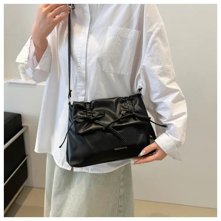 Sac à bandoulière en cuir PU avec plusieurs poches pour femmes et filles