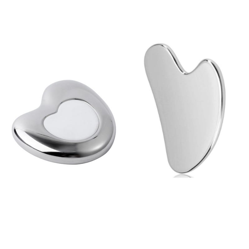 Heart-Shaped Alloy Beauty Massage Scraping Plate for Face and Body