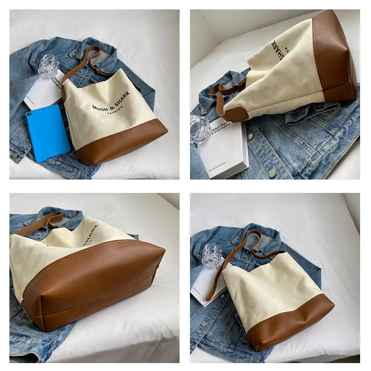 Sac fourre-tout sur toile avec poches à fermeture éclair