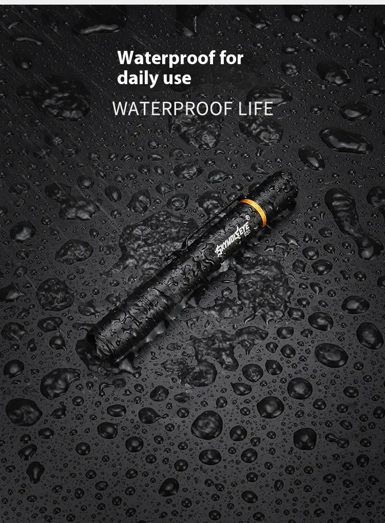 3W Black Battery Light Flashlight White Yellow with Aluminum Alloy Key Chain