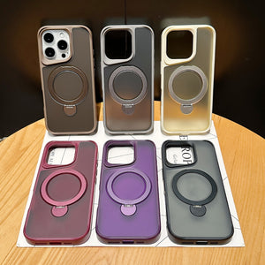 Suitable For IPhone16Pro Skin Feeling 360 Degrees Rotating Bracket Magnetic Suction Phone Case