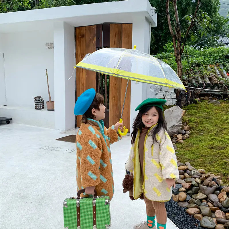 Children’s Winter Fur Zipper Coat with Long for Kids 3-8