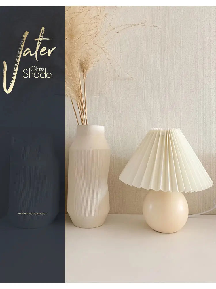 Ceramic Pleated Table Lamp Nordic Bedside Creative Night Light
