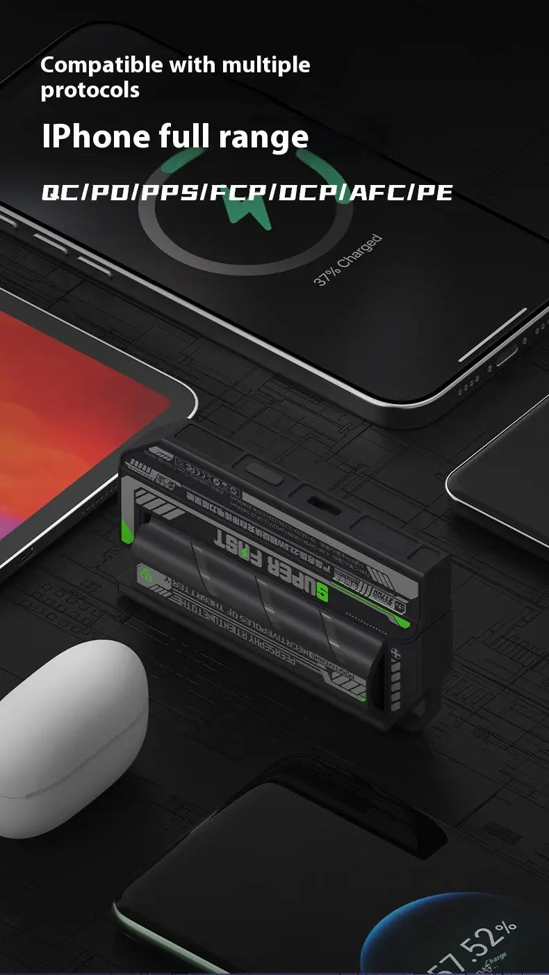 Banc Cumhachta Soghluaiste 5000mAh le Charger Iniompartha Cábla Sonraí Dlúth