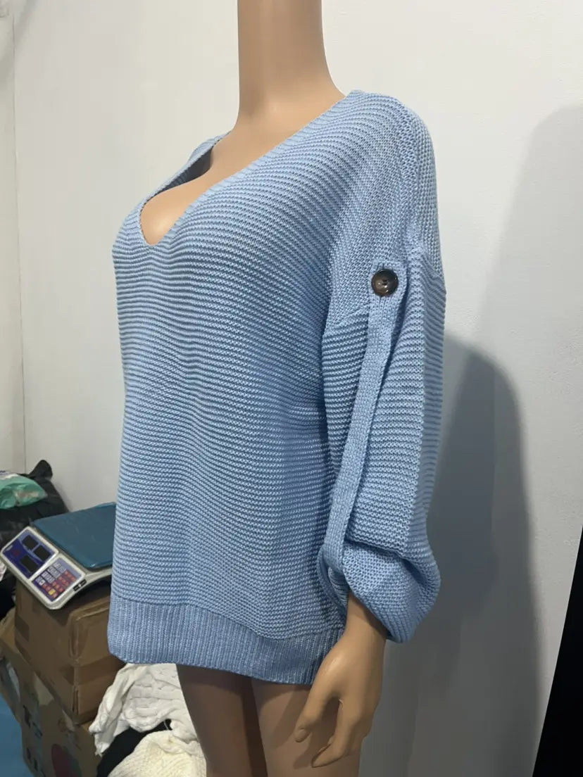 Hädas akrüül pulloveri kampsun lahtise kellukese varruka Crewneck Women’s Top