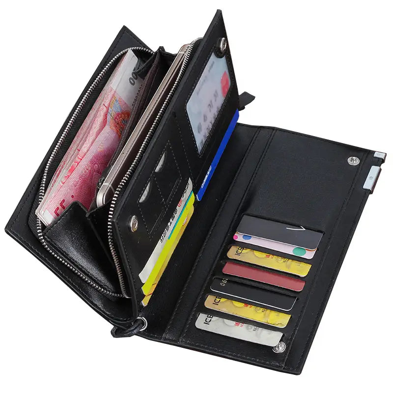 PU Leather Wallet with Multiple Compartments for United States and CHF