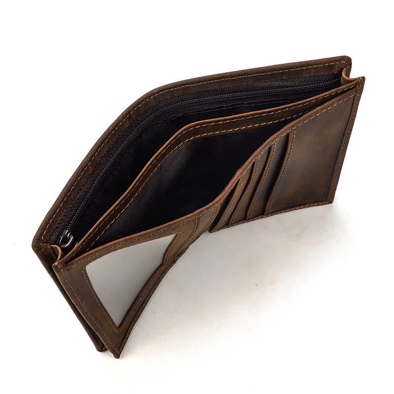 Leather Money Clip Wallet with ID Slot and Concealed Pocket in the United States