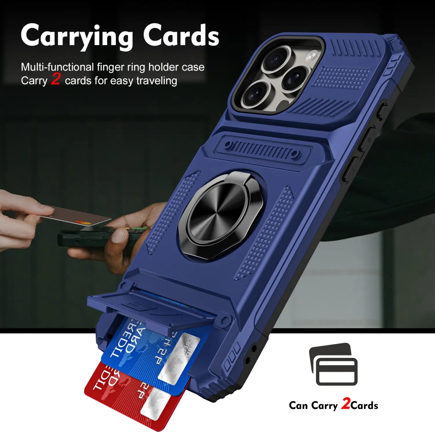 Multifunctional Magnetic Phone Case with Hidden Card Slot and Anti-Fall Bracket