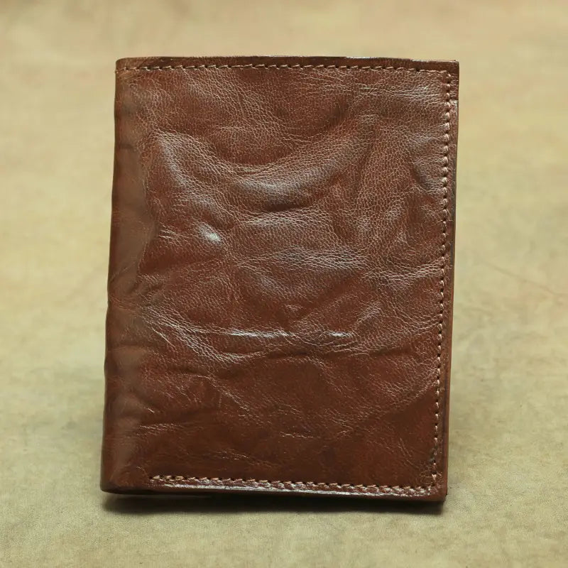 Portefeuille de bifold en cuir authentique vertical et horizontal Slim Card Portez pour les hommes