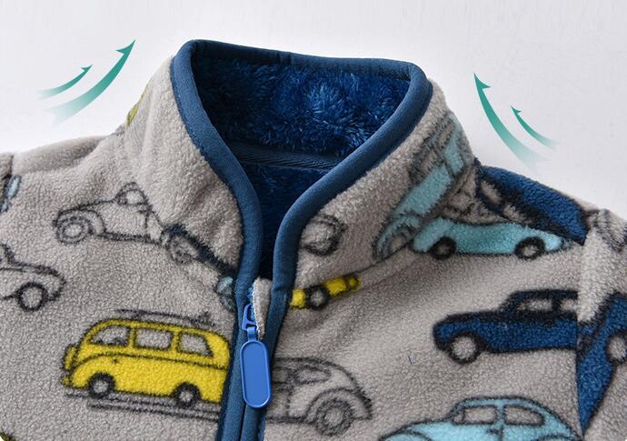 Simple Cartoon Print Boy Padded Jacket