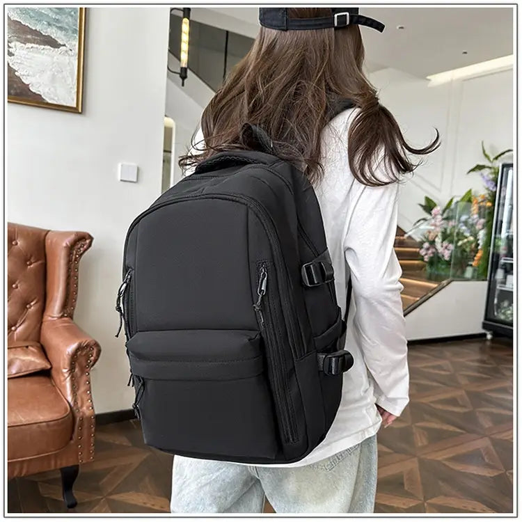 Solid Color School Rucksack Polyester Nylon Urban Umhängetasche für Männer und Frauen