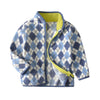 Boys' Polar Fleece Jacket Diamond Print Zip Top - Blue