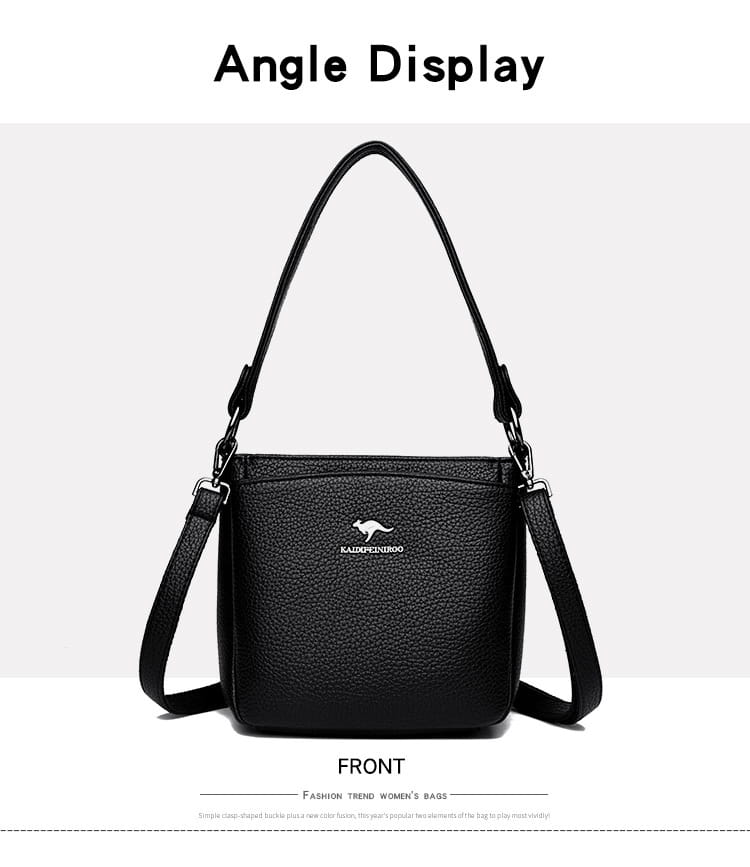 Rucsac cu valiză cu găleată din piele moale cu buzunar telefonic mai multe culori