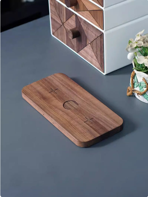 Black Walnut Genuine Goods Three-in-one Watch Headset Wireless Charger - Charge Like a Pro with Black Walnut Wireless