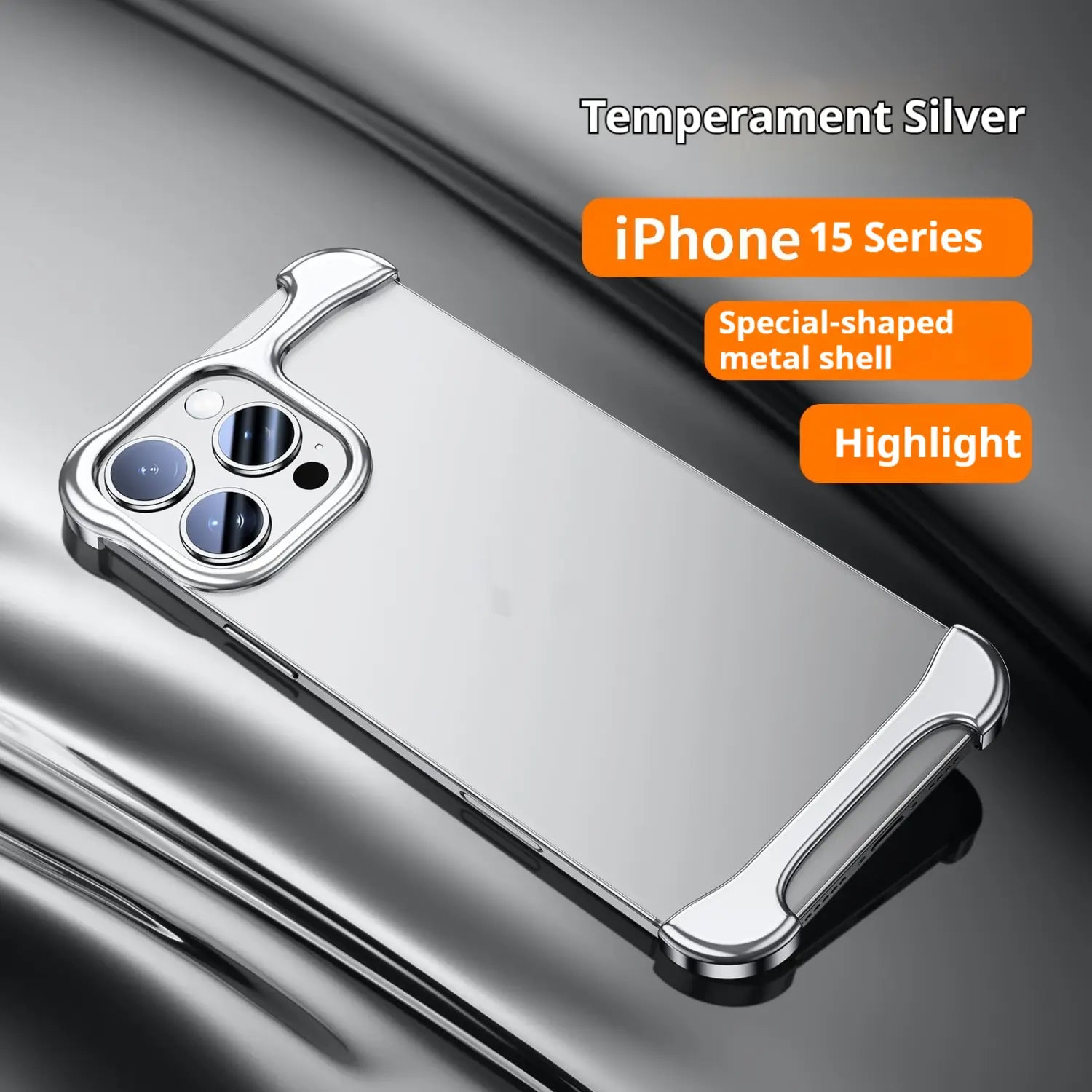Two-in-One Metal Shell for iPhone with Corner Pad Phone Seamless