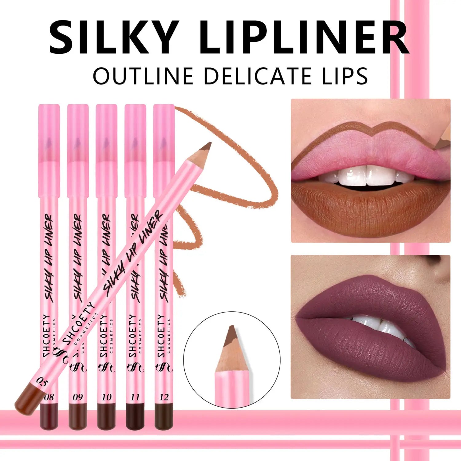 Durable Lip Liner Set for Universal Skin Tones Perfect Color Matte Lipstick