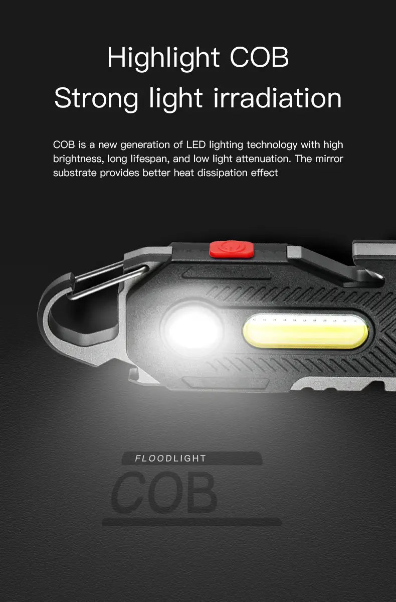 Multifunctional Emergency Charging Light Keychain with Survival Tools