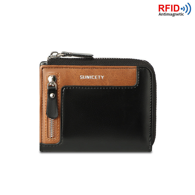 Men’s Short Fashion Leather Zipper RFID Wallet - Stylish Wallet For Men That Even Thieves Approve