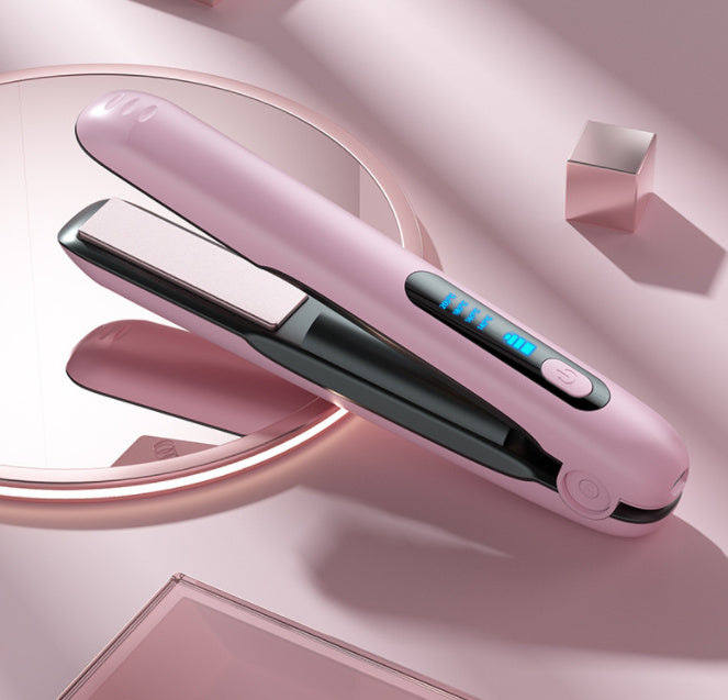 Wireless Hair Straightener Flat Iron Mini 2 IN 1 Roller USB 5000mAh Max 200 Degree Portable Cordless Curler 4 Levels