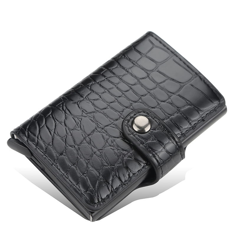 Unisex PU Leather Card Holder with Magnetic Buckle for United States Markets