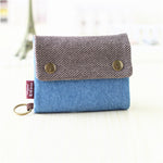 Creative Tri-fold Denim Canvas Wallet Simple Men And Women Can Use Card Holder - Wallet for All with a Denim Twist