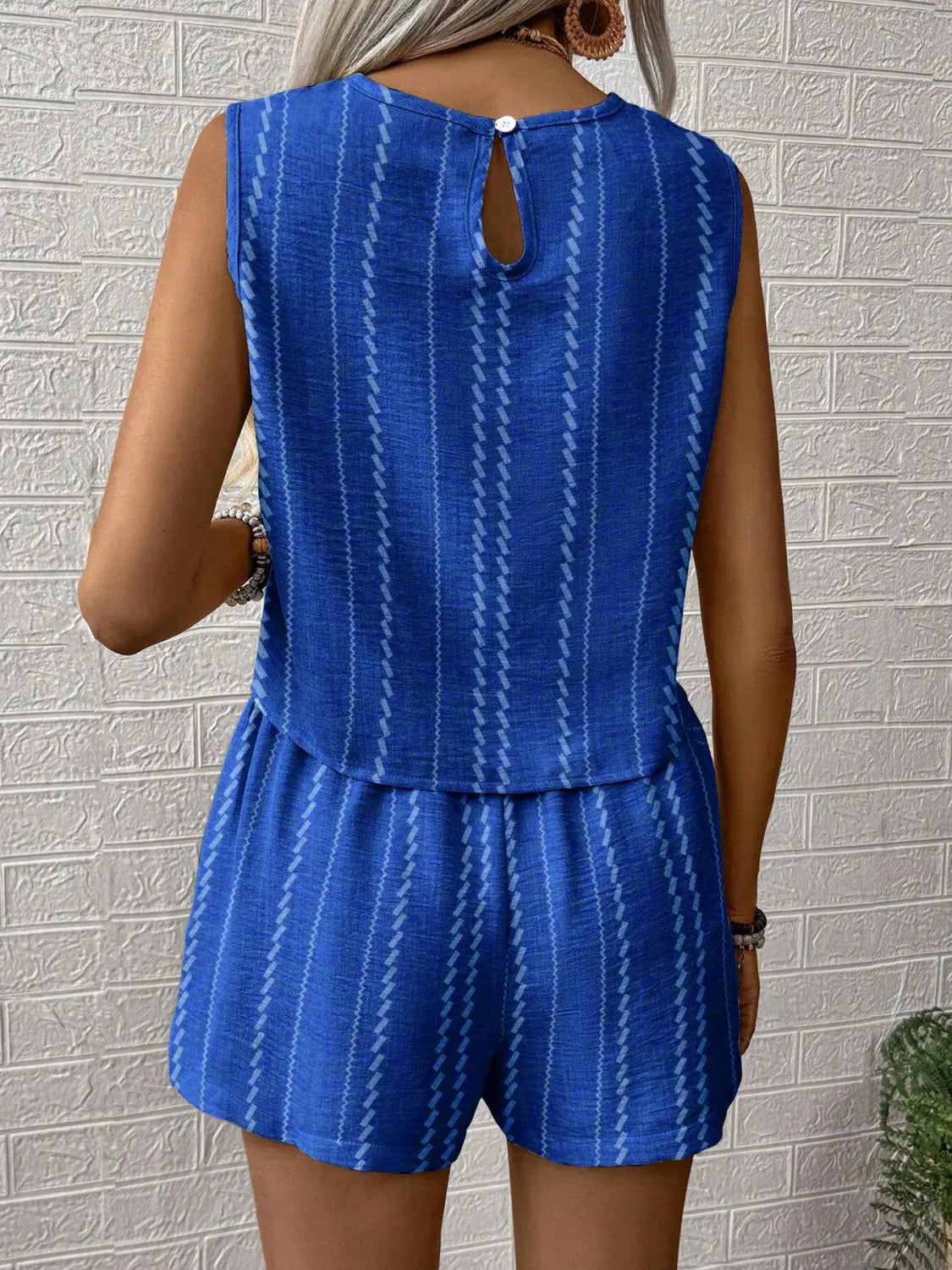 Naistele mõeldud sinine roheline roosa pleed polüester varrukateta püksid