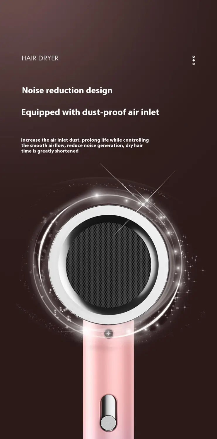 High Power Electric Hair Dryer Household with Gradient Purple and Blue Light