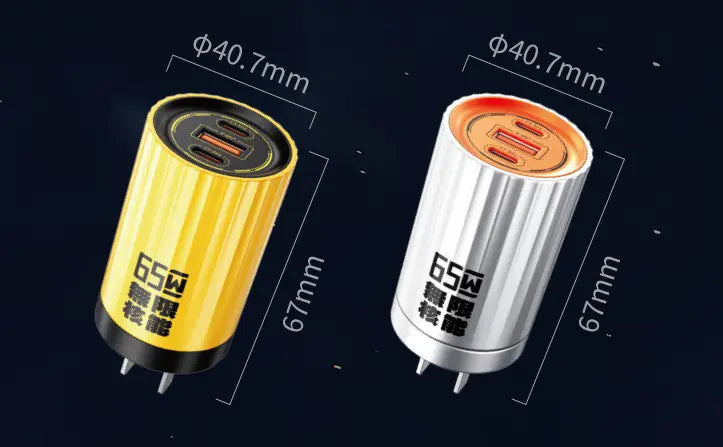 Mecha Series 65W Gallium Nitride Charger with USB-C and PC Pin Ports