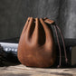 Vintage Cowhide Drawstring Bundle Wallet - Genuine Leather Wallet That Also Holds Your Dreams