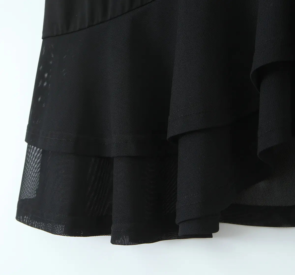 Abito gonna in poliestere nero con stile imbrattato per donne