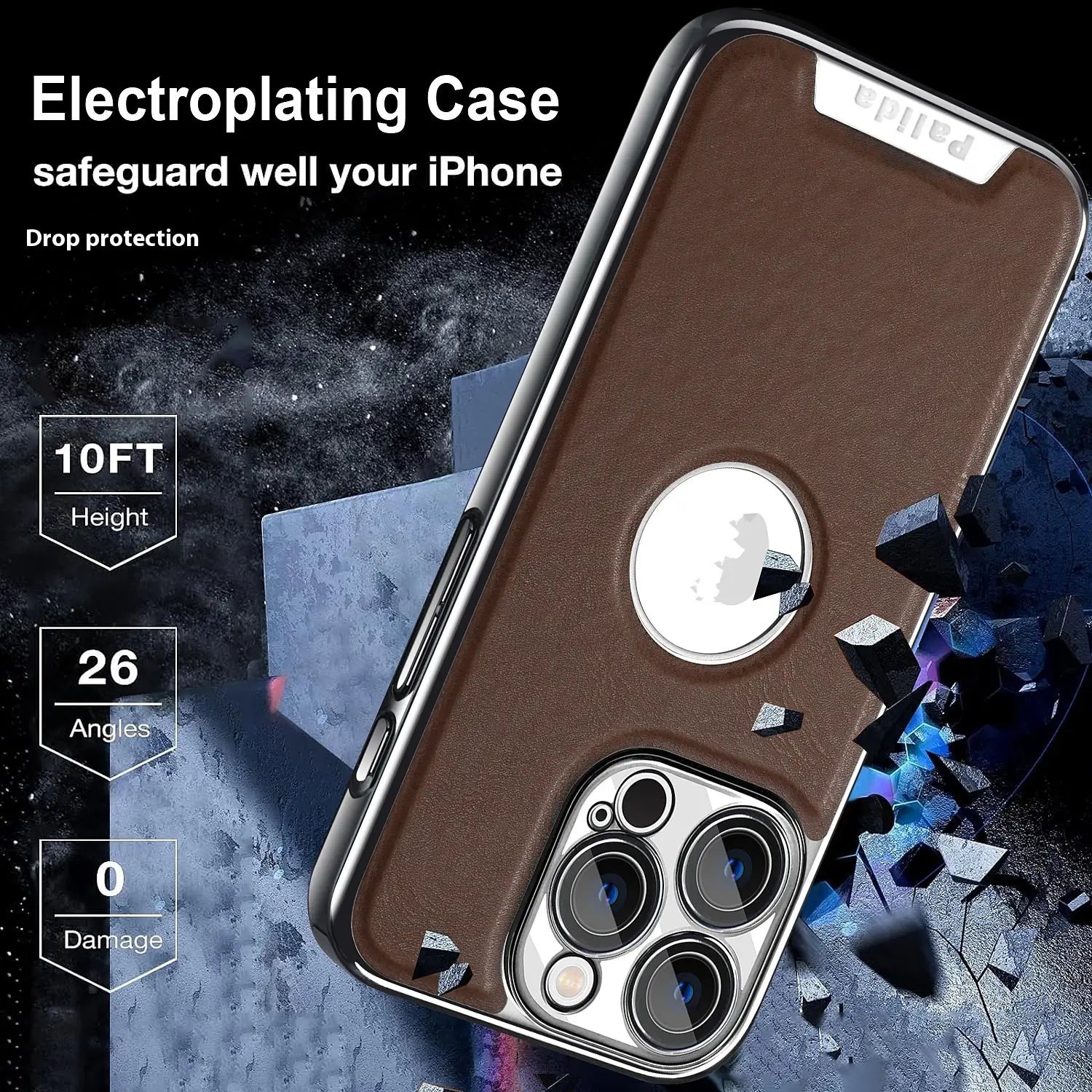 Leather Pattern Phone Case Electroplated Business Drop-resistant Protective Cover