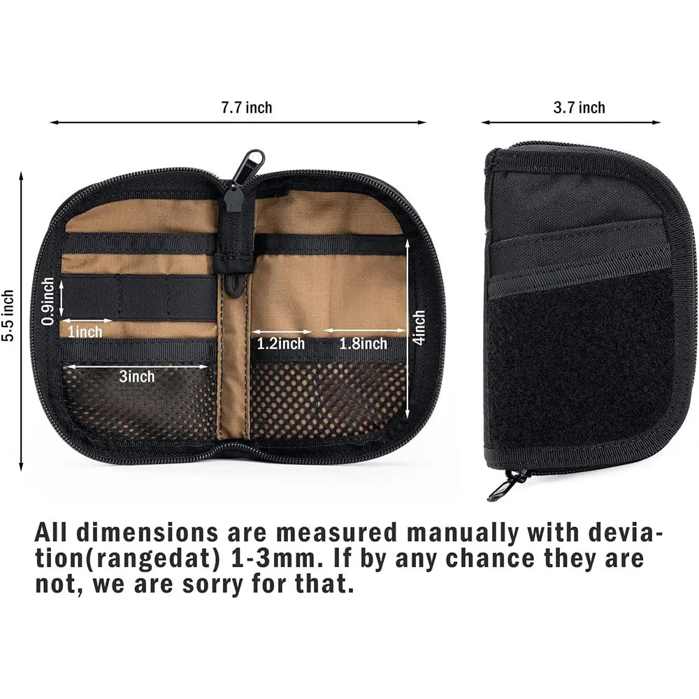 Black Nylon EDC Tool Storage Wallet for Outdoor and Everyday