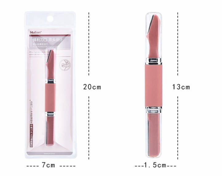 Double Head Macro Eyebrow Trimmer Ladies Portable Anti-scratch Long Head