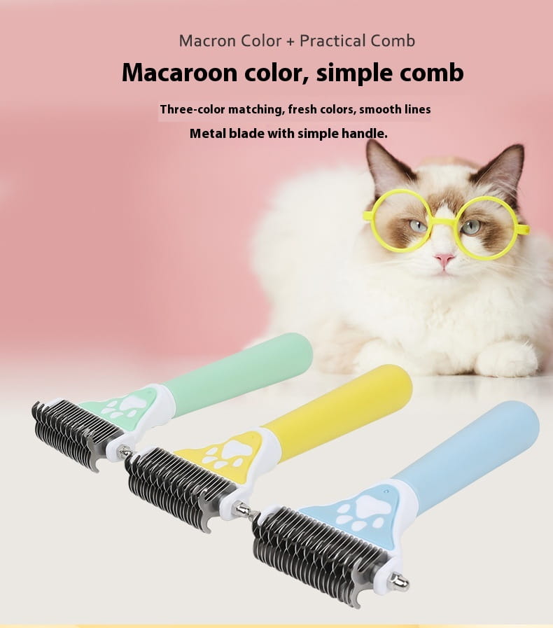 Cíor Dematting Pet do Madraí agus Cait Uirlis Grooming Remover Knot