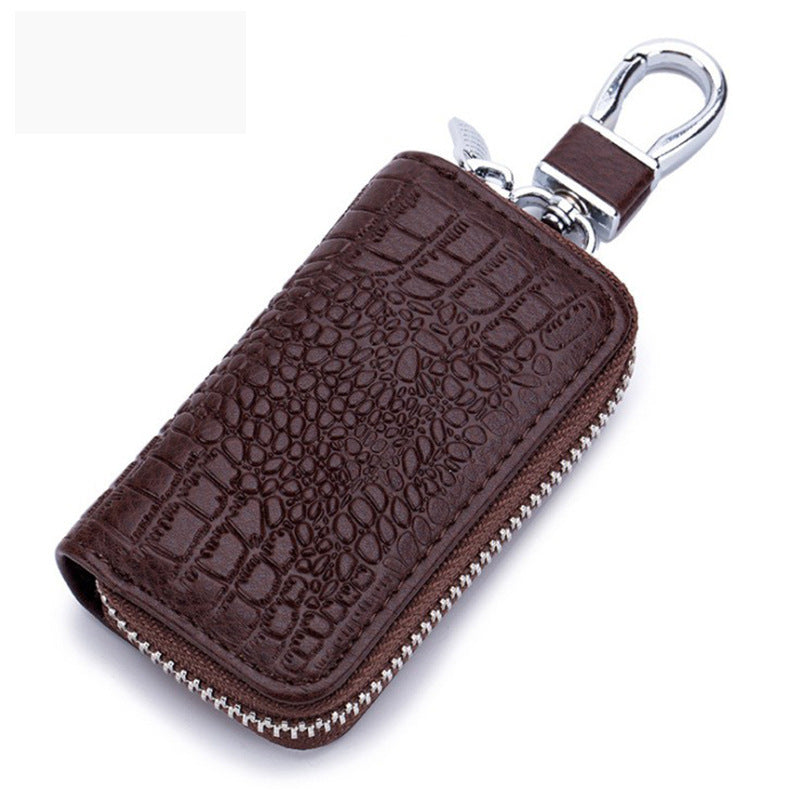 Leather Zipper Car Key Case - Chic Leather Zipper Car Key Case for Style on Wheels