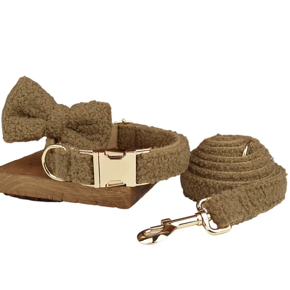 Collar de perro y correa con chaleco de arco de banda circular para mascotas