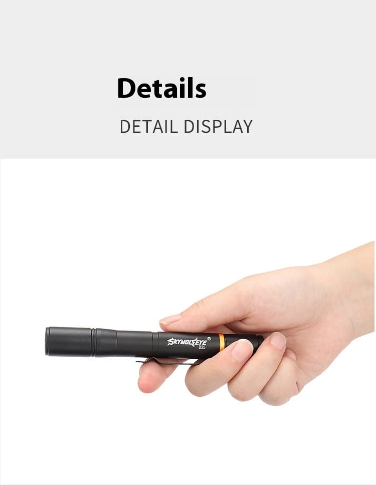 3W Black Battery Light Flashlight White Yellow with Aluminum Alloy Key Chain