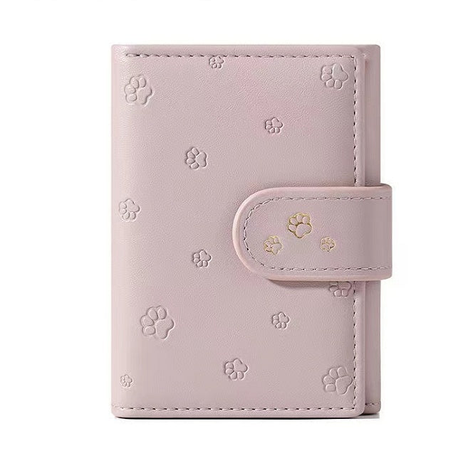 Fashion Small Paw Print Wallets Women Soft PU Leather Card Holder Purses - Purr-fectly Stylish Wallets for Fashionable