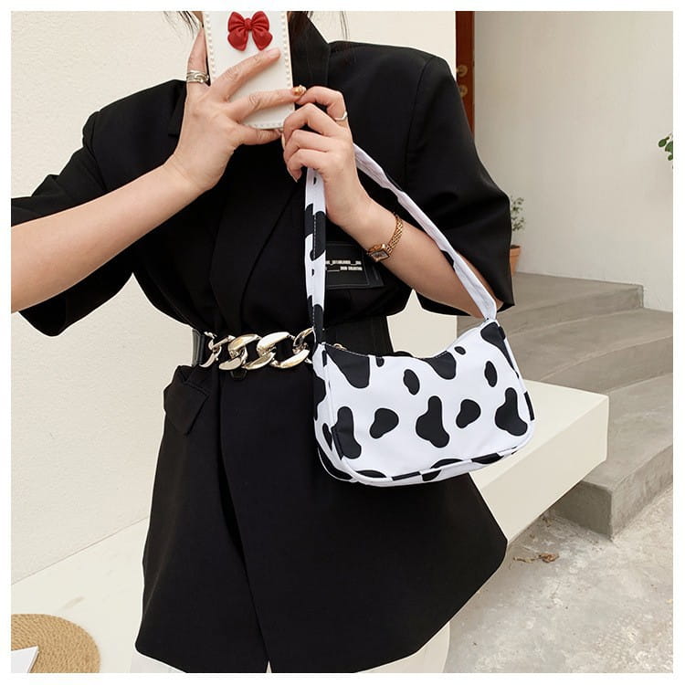 Sac à bandoulière en nylon à imprimé léopard avec sac à bandoulière à bandoulière urbain de poche 3D