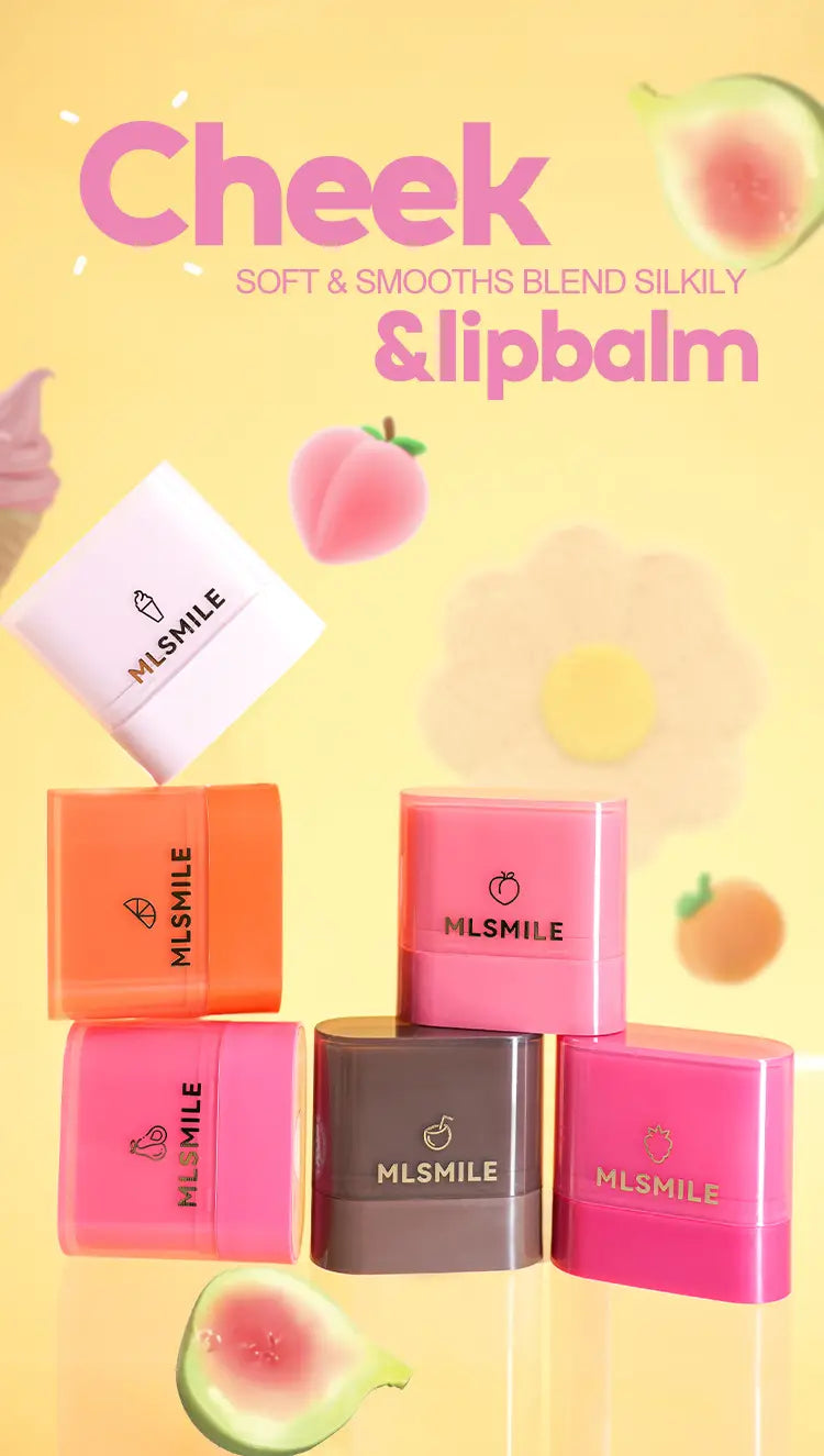 Flat Tube Fruit Blush Stick 10g Cream for Natural Lip and Cheek Color