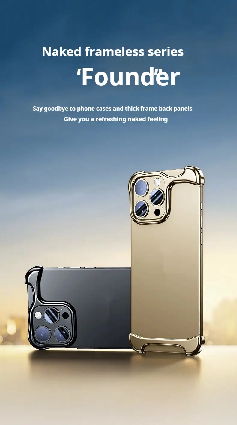 Two-in-One Metal Shell for iPhone with Corner Pad Phone Seamless