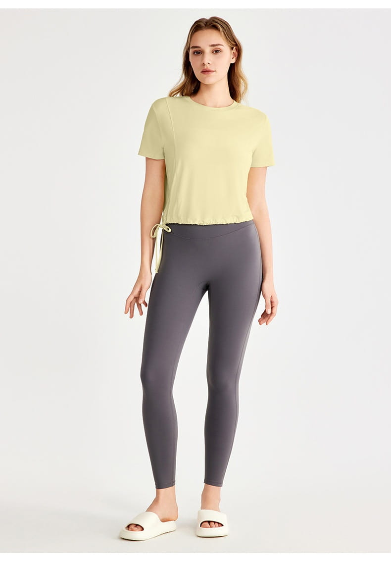 Tricou de antrenament roz roz și negru și negru pentru fitness yoga