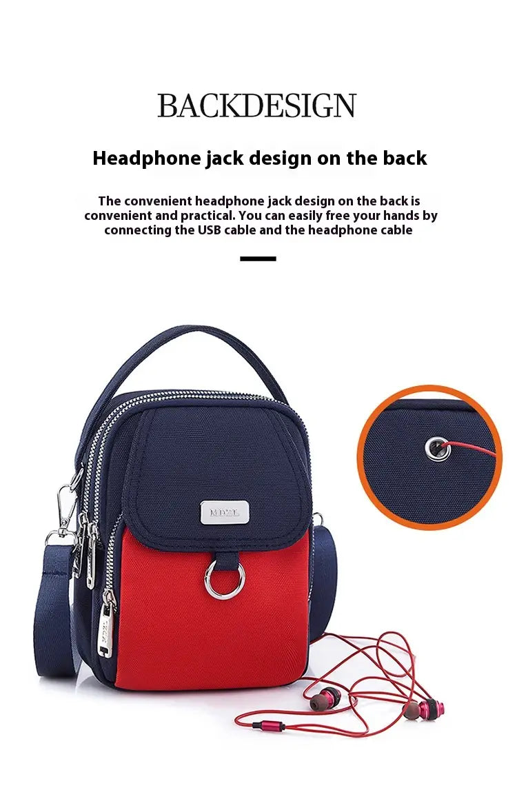 Lightweight Shoulder Messenger Bag with Versatile Pouches and Colorful Design