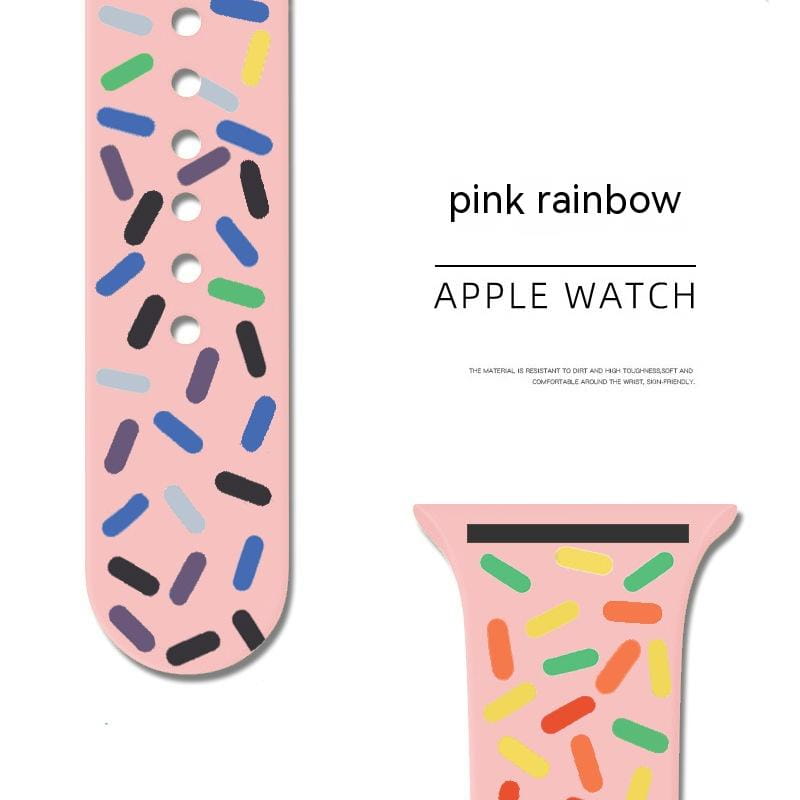 Applicable Silicone Strap for Smart Watch Rainbow Collection with Color Options